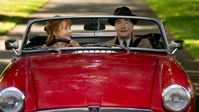 Susan Ryeland (Lesley Manville) and Atticus Pünd (Tim McMullan) in Moonflower Murders