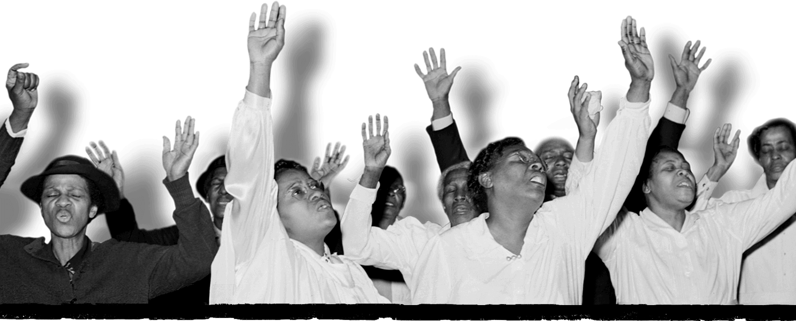 People worshiping at a church service